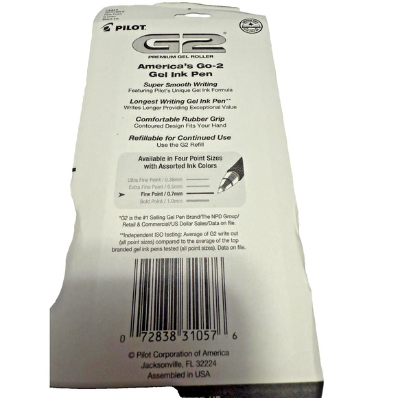 4 Packs Pilot G2 07 Fine Point Black Ink Gel Pens Retractable Bold 0.7mm - Picture 2 of 5